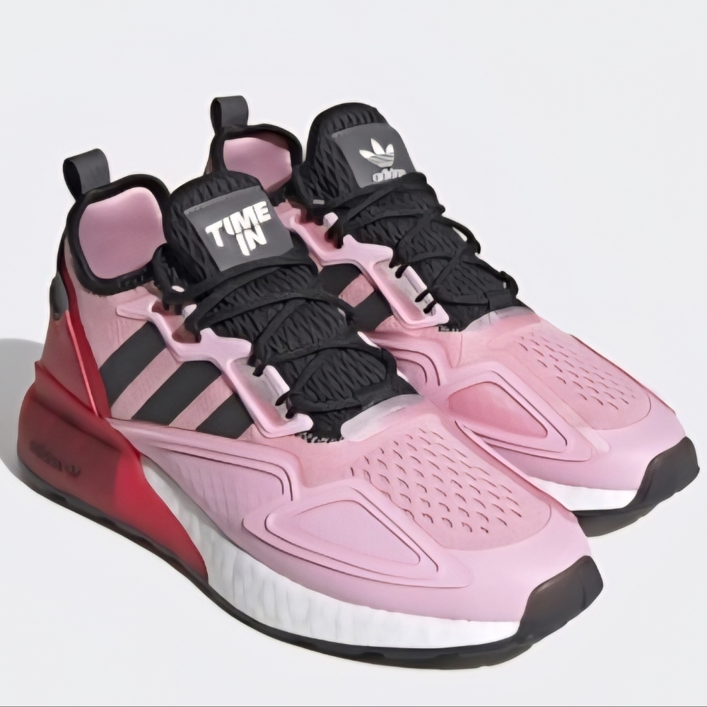 ADIDAS Ninja ZX 2K Boost True Pink Classic Black Scarlet Red Slip On Sneakers